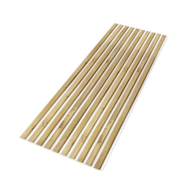Lamele ścienne na białej płycie HDF - 275x59,5 cm - Dąb Wotan 279