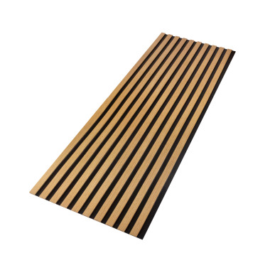 Lamele ścienne na czarnej płycie HDF - 275x59,5 cm - Dąb Windsor 280