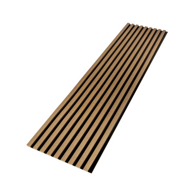 Lamele na czarnej płycie HDF – panel dekoracyjny, akustyczny 275x40,5x1,46cm – DĄB WINDSOR 280